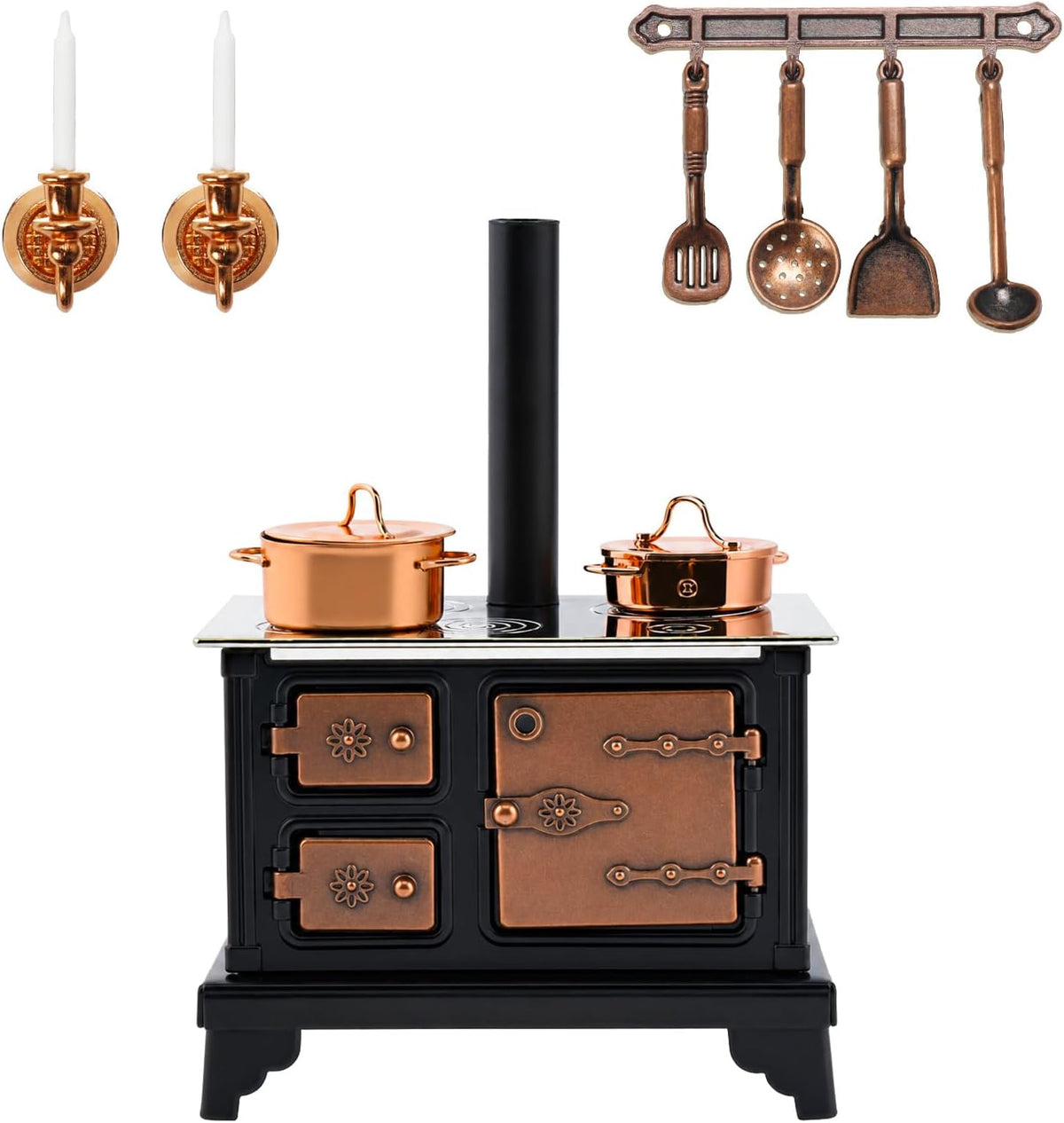 1:12 Miniature Stove Mini Retro Metal Stove