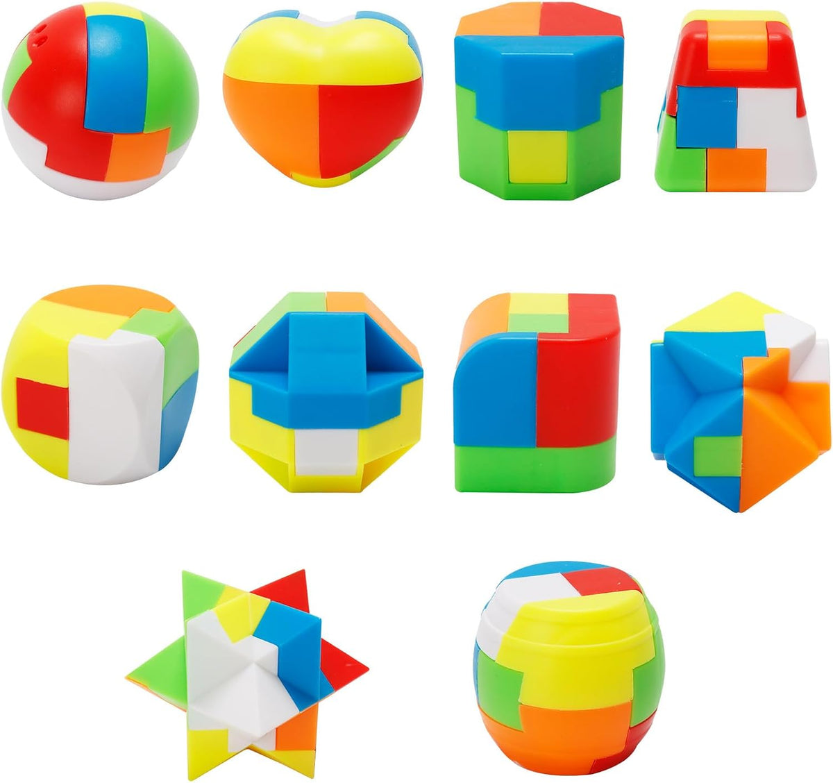 20 Pcs Brain Teasers Puzzle Game Plastic Original 3D Sphere Puzzle Magic Ball Brain Teaser Puzzles Intelligence Game Puzzles